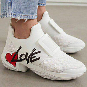 Roger Vivier Viv Run Sneakers Lovely Printed Neoprene, Mesh And‎ Leather Sz 40